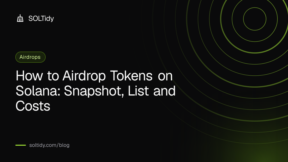 Cover for How to Airdrop Tokens on Solana: Snapshot, List and Costs